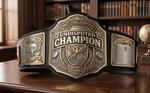 Custom Fantasy Football Championship Belt Undisputed Black Gold Leather. Fixed Price $450.00.