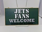 Jets Fans Welcome 10" X 5" Wooden Sign Sjt 032822DMT. Fixed Price $10.77.