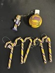 Lsu Tigers 5 Candy Cane, 1 Round Nutcracker Ornament-. Fixed Price $35.00.