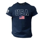 Usa Flag Navy Blue T-shirt Patriotic American College Style Tee. Fixed Price $15.90.