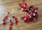 Of 10 Red Vinyl Triple Flag Football Belts Set, Adjustable Belt. Sz Small. Fixed Price $22.00.