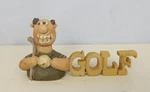 Golf Block-new Resin With Silly Man Holding Ball -blossom Bucket #82423B. Fixed Price $9.99.