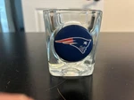 Nfl New England Patriots Logo 2OZ Square Heavy Duty Shot Glass. Fixed Price $9.49.