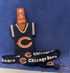 Nfl Chicago Bears Football Team Bottle Jersey Koozie Cooler & Breakaway Lanyard. Fixed Price $12.99.