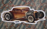 Keith Weesner Decal Vtg 1932 Ford 3W Coupe Hot Rod Hemi Chop Top Window Tool Box. Fixed Price $9.99.