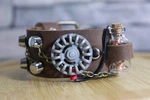 Unique Handcrafted Arm Belt, Rock Bracelet, Steampunk Band. Fixed Price $50.00.