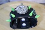 Spiked Arm Band, Spaceship Belt, Leather Alien Bracelet, Unique Jewelry. Fixed Price $50.00.