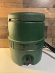 Vintage Igloo 2 Gallon Seat Top Water Cooler Beverage Jug Usa Green Nylon Strap. Fixed Price $38.00.