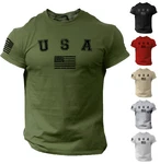 Usa Flag Men College Shirt Patriotic Gym American 100% Cotton. Fixed Price $15.90.