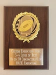 Football Award Plaque 4X6 Trophy Free Engraving. Fixed Price $15.99.