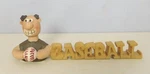 Baseball New Resin Block With Silly Man Holding -blossom Bucket #82423A. Fixed Price $9.99.