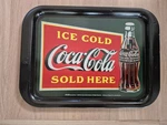 1999 Coca-cola Serving Tray No Slup Rubber Grip Back 15X11. Fixed Price $17.00.