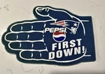 Vintage New England Patriots Foam First Down! Fan Hand Nfl Pepsi Souvenir. Fixed Price $12.00.