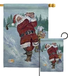 Snow Golfing Santa Christmas 18 Hole Sport Game Garden House Yard Flag. Fixed Price $78.95.
