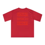 Squat, Bench, Deadlift Unisex Zone Performance T-shirt Sport Red. Fixed Price $40.00.