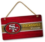 Personalized Nfl Football San Francisco 49ERS Bedroom Door & Wall Hanging Sign. Fixed Price $17.95.