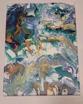 Abstract Art Original Custom Acrylic Pouring Painting 9X12 Canvas Signed. Fixed Price $45.00.