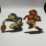 Vintage 1976 Homco Football Wall Plaques Metal #1254 Set Sports Decor. Fixed Price $17.99.
