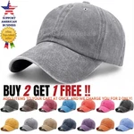 Men's Cotton Baseball Cap Polo Style Solid Adjustable Hat Washed. Fixed Price $10.49.