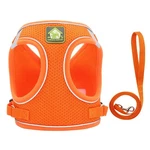 Dog Harness Weather Mesh Vest Leash Set Orange Small 3.3-6.6 Lbs. Fixed Price $27.19.