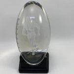 Russell Wilson #3 Seattle Seahawks Laser Etched Glass Football Danbury Mint Htf. Fixed Price $59.99.