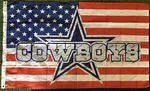 Dallas Cowboys Football Team Logo American Flag 3X5- W/ Grommets Blue Star Rare. Fixed Price $18.99.