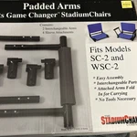 Padded Arms For Game Changer Stadium Chairs Fits Models And WSC-2. Fixed Price $18.00.