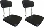 Markwort Stadium Bleacher Seat Vinyl Folding Cushion Black 2 Chairs. Fixed Price $39.90.
