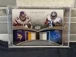 2009 Upper Deck Exquisite Combo Patch /50 Adrian Peterson Barry Sanders. Fixed Price $650.00.