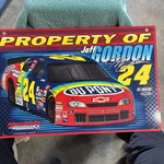 Vintage Nascar 1999PLASTIC Jeff Gordon Sign #24 Jg Motorsports - 19" X 12 1/2". Fixed Price $10.00.