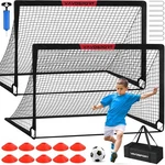 Kids Soccer Goals For Backyard Set - 2 Of 6X4 Ft Portable Trainin.... Fixed Price $75.99.