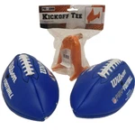 New 2 X Uninflated Wilson Play 60 Blue Flag Footballs Ages 6-9 + Kickoff Tee. Fixed Price $34.99.