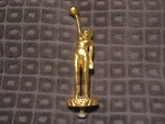 Vintage 70S Gold Tone Woman Basketball Player Solid Metal Trophy Topper Ornament. Fixed Price $29.99.