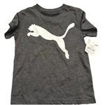 Puma Girls Black Heather Big Cat Logo Short Sleeve T-shirt Size 6 Nwt. Fixed Price $8.50.