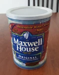Vintage Maxwell Coffee Empty Metal Tin Can Plastic Lid 13 Oz. Winter Series!. Fixed Price $10.95.