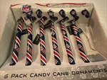Forever Brand Licensed Nfl Ornaments Nygiants Candy Cane Set Of 6 New In Box. Fixed Price $18.99.