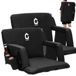 2-PACK 20" Wide Stadium Seat, Folding Bleacher Chairs W/ Adjustable Back Support. Fixed Price $69.99.
