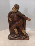 Vintage Football Player Bookend Figurine 6.5" Hand-painted Resin Brown & Beige. Fixed Price $29.99.