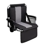 Portable Folding Stadium Seat Chair For Bleachers With Back Armrest Cushion. Fixed Price $47.49.