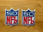 Lot 2 Lg Nfl 1969 50TH Anniversary Patch Football Embroidered Iron. Fixed Price $12.99.