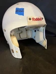 Vtg Riddell Revolution Adult Metallic White Game Football Helmet Used Worn G2. Fixed Price $94.99.