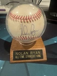 Nolan Ryan All-time Strikeout King Signed Baseball Rawlings Official. Fixed Price $99.99.