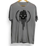 Punisher Us Flag Grunge Logo Shirt Military Army Marines New Nwt Grey. Fixed Price $7.95.