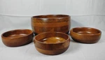 Vtg Kustom Kraft Solid Black Walnut Bowls Usa Made- Four (1 Lg, 3 Smaller). Fixed Price $35.00.
