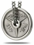 Men's Stainless Steel 3-BAR Weight Plate Necklace-phil 4:13 Shields Of Strength. Fixed Price $69.99.