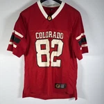 Buc-ees Beaver Football Jersey Men Small Red Colorado #82 Bucees Striped Mesh. Fixed Price $47.99.
