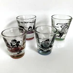 Fun Sports Shot Glasses Football Boxing Golf Bowling Bartlett-collins Vtg Jigger. Fixed Price $12.00.