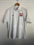 Wisconsin Badgers Under Armour Field Football Athletic Zip Top Men Size Large. Fixed Price $62.99.