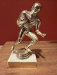 Vintage Football Player Trophy Star 1974 Italian Marble Base. Fixed Price $18.00.